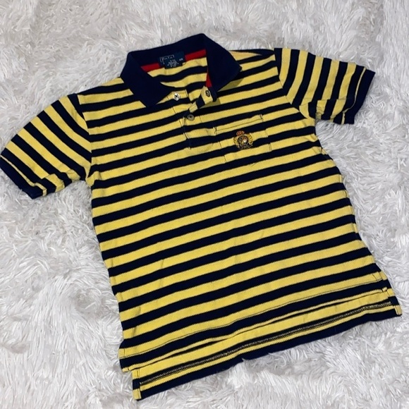 Ralph Lauren Polo yellow & navy toddler polo shirt - Picture 2 of 7